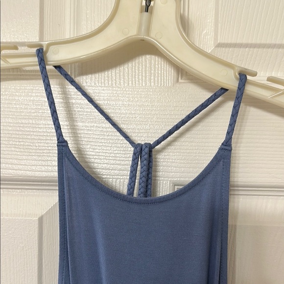 AMERICAN EAGLE Blue BRAIDED STRAP Cotton SWING Casual Dress Sz Med - Picture 2 of 9